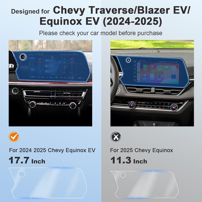 BSTW for 2024 Chevrolet Traverse Screen Protector for 2024 2025 Chevy Traverse LS/LT/RS/Z71/High Country/Blazer EV SS/Equinox EV 17.7" Infotainment Display Protective Film 2PCS - Image 2